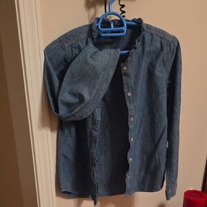GAP  GirlsCasual Blue Button Down Shirt Xxl